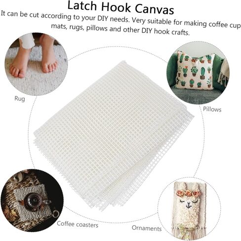 Uonlytech DIY Rug Hooking Mesh Sheet Canvas for Crafting Rugs Coasters and Pillows Easy to Cut for DIY Projects for Latch Hook Crafts in Saudi Arabia