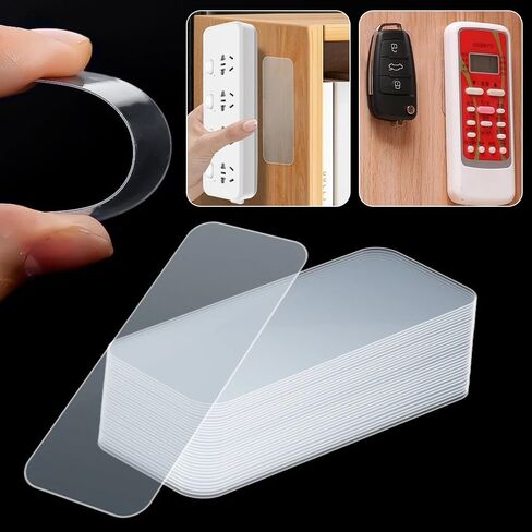 180Pcs Transparent Couplet Seamless Double-Sided Adhesive Tape Reusable Waterproof PVC Nano Tape Home Accessories (3Box) in Saudi Arabia