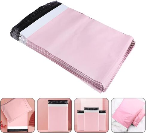 50Pcs Thickened Pink Mailer Bags Eco-friendly Delivery Bags for Shipping and Packaging Mil Multipurpose Courier and Wrapper Bags in Saudi Arabia