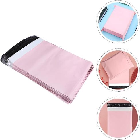 50Pcs Thickened Pink Mailer Bags Eco-friendly Delivery Bags for Shipping and Packaging Mil Multipurpose Courier and Wrapper Bags in Saudi Arabia
