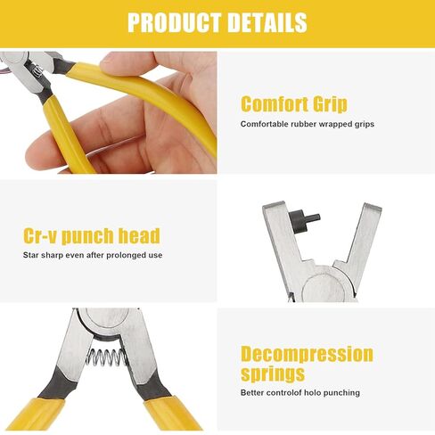 1PCS Watch Belt Hole Puncher Plier, 5Inch 2.0mm Universal Hand Round Eyelet Punches Tool for Dog Collars DIY Home Craft Projects in Saudi Arabia