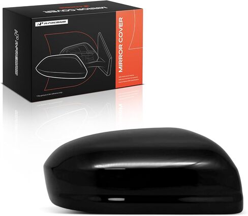 A-Premium Passenger Side Rearview Mirror Cover Cap - Compatible with Honda Civic 2014-2015 - Smooth Black, Without Turn Signal Hole in Saudi Arabia