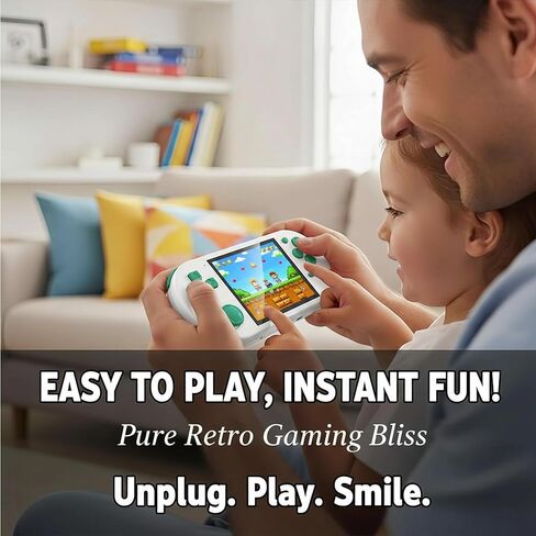 16-Bit Handheld Game Console - 3 Inch HD Screen 300-in-1 Retro Games - Portable Classic Video Game Player for Kids & Adults, Include Protective Carrying Case (Blue) in Saudi Arabia