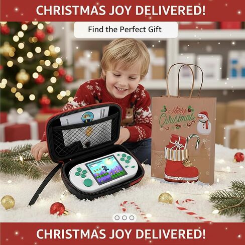 16-Bit Handheld Game Console - 3 Inch HD Screen 300-in-1 Retro Games - Portable Classic Video Game Player for Kids & Adults, Include Protective Carrying Case (Blue) in Saudi Arabia