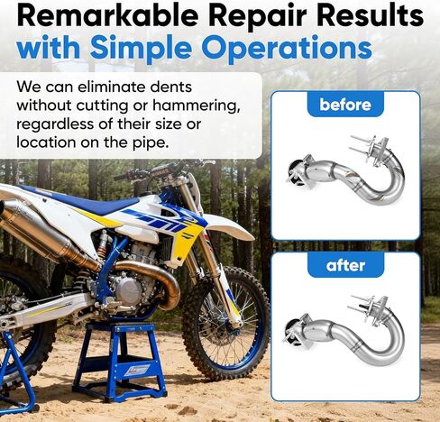 2-Stroke Motorcycle Exhaust Dent Pipe Repair Kit Dent Removal Tools Fit for Husqvarna TE 125 250 300 TC, Yamaha Tzr250 Yz250, Honda Cr250 Cr250R in Saudi Arabia