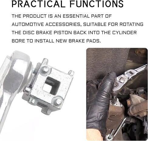 Cube Brake Caliper Compression Tool, Stainless Steel Rear Disc Brake Caliper Tool, Caliper Piston Compressor Tool Fits 3/8" Square Driver, Universal Brake Piston Compressor Tool in Saudi Arabia
