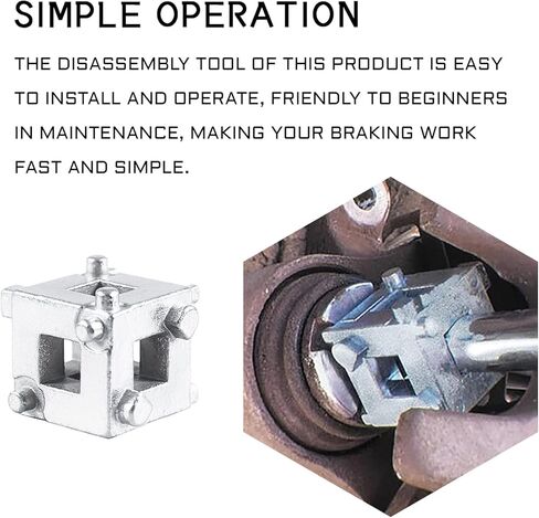 Cube Brake Caliper Compression Tool, Stainless Steel Rear Disc Brake Caliper Tool, Caliper Piston Compressor Tool Fits 3/8" Square Driver, Universal Brake Piston Compressor Tool in Saudi Arabia