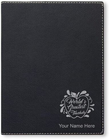 Large 9.5" X 12" Portfolio Notepad, World's Greatest Teacher, Personalized Engraving Included (Teal) in Saudi Arabia