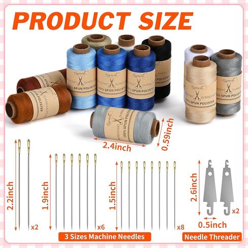 مجموعة خيوط الخياطة 30 قطعة من BYMORE، 12 لونًا 400 ياردة لكل بكرات خيط بوليستر مع إبر وخيوط للخياطة اليدوية والآلة، والطوارئ والسفر، DIY والمنزل in Kuwait