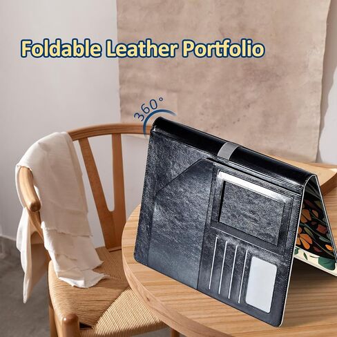 Professional Padfolio with Clipboard,Faux Leather Portfolio Folder for A4 Letter Size Paper,Business Organizer for Office,Resume & Meetings,Howling Wolf Moon-2 in Saudi Arabia