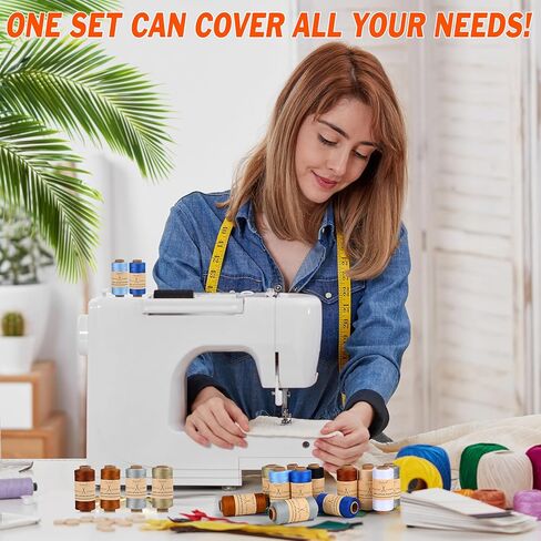 مجموعة خيوط الخياطة 30 قطعة من BYMORE، 12 لونًا 400 ياردة لكل بكرات خيط بوليستر مع إبر وخيوط للخياطة اليدوية والآلة، والطوارئ والسفر، DIY والمنزل in Kuwait