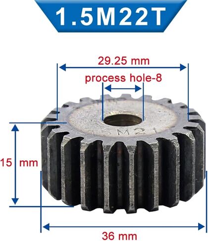 1.5M Spur Gear 20/21/22/23 Teeth 8 Mm Hole Gear Carbon Steel Gear Height 15mm 1Pcs(21 Teeth) in Saudi Arabia