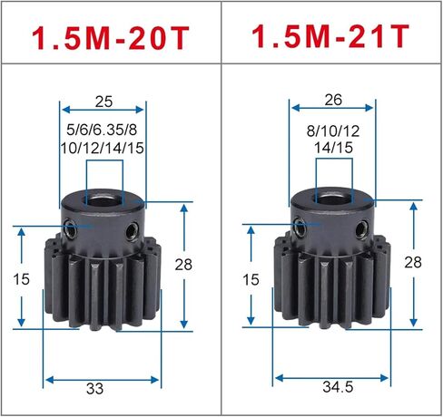 1.5M Spur Gear 24T Round/Keyway Hole SC45 # الكربون الصلب تتحمل 6-17 مم ارتفاع 15 مم 1 قطعة (8 مم، 24T (فتحة مستديرة)) in Kuwait