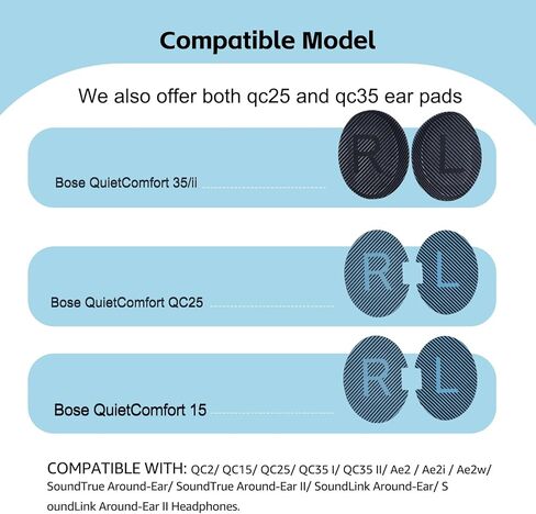 راحة النسيج - وسائد أذن Wzsipod لسماعات الرأس Bose QuietComfort 35/ QC35ii، متوافقة مع QC45 QC25 QC2 QC15 والمزيد من السلسلة، أنماط بديلة حصرية، S2 in Kuwait
