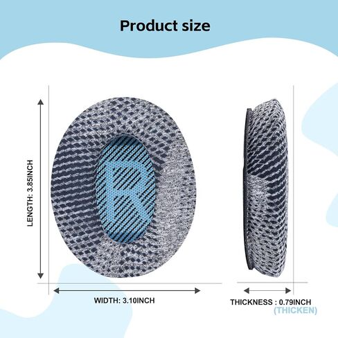 راحة النسيج - وسائد أذن Wzsipod لسماعات الرأس Bose QuietComfort 35/ QC35ii، متوافقة مع QC45 QC25 QC2 QC15 والمزيد من السلسلة، أنماط بديلة حصرية، S2 in Kuwait