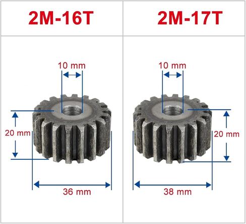 ترس مسطح 2M16T-/19T سماكة الفولاذ الكربوني 20 مم الملعب المعدني 6.28 حجم التجويف 10 مم 1 قطعة (2M-16T) in Saudi Arabia