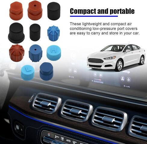 31PCS Car Air Conditioner Valve Caps, R134a R12 Vehicle AC System Low & High Pressure Port Cap Kit, Auto Air Conditioning Service Charging Port Dust Cover, Universal for Most Vehicles in Saudi Arabia
