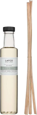 LAFCO New York Reed Diffuser Refill, Amber Black Vanilla - 8.4 oz - Up to 4-Month Fragrance Life - Includes Natural Wood Reeds - Free of Dyes & Propellants - Made in The USA in Saudi Arabia
