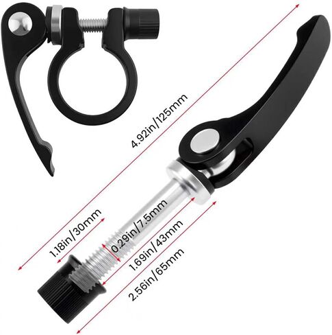 Bike Seat Post Clamp Quick Release Pin M6x55mm High-strength Aluminum Alloy Bicycle Seatpost Binder Bolt, 4PCS Black in Saudi Arabia