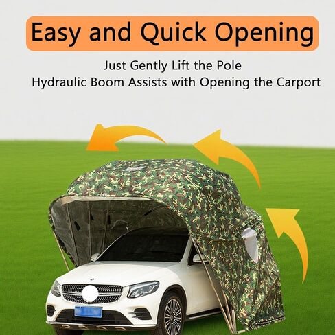 Car Port Portable Storage Shed Carport Canopy Carports Metal Carport Round Style Outdoor Storage Shed Lockable for Automotive Use Anti-Snow Waterproof(Gray) in Kuwait