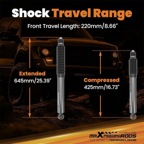 صدمات أمامية للرفع من maXpeedingrods Fit 0-1.5 بوصة لسيارة Ford F-350 F-250 2005-2025 Super Duty 4WD، إصدار G1 in Kuwait