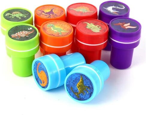 10 Dinosaur Animal Numbers Cartoon Stamps – Multicolor Self-Inking Stamps for School Supplies, Teacher Classroom Tools in Saudi Arabia