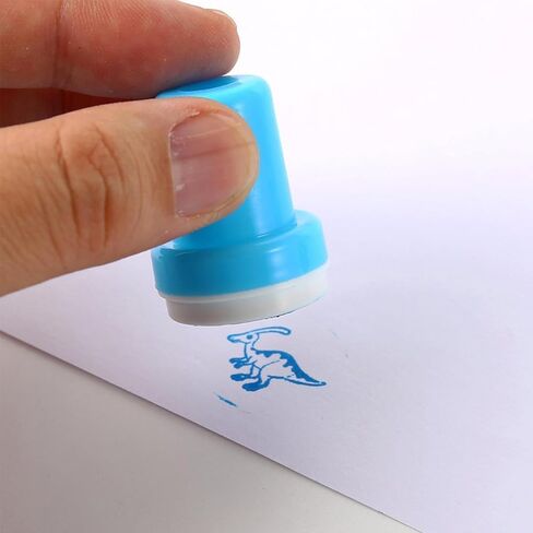 10 Dinosaur Animal Numbers Cartoon Stamps – Multicolor Self-Inking Stamps for School Supplies, Teacher Classroom Tools in Saudi Arabia