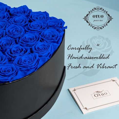 Otuo Preserved Roses Gift Jewerlry Box, Real Eternal Rose Flower with Necklace and Led Mood Light, Gifts for Girlfriend, Mom, Women, Wife, Birthday (Red) in Kuwait