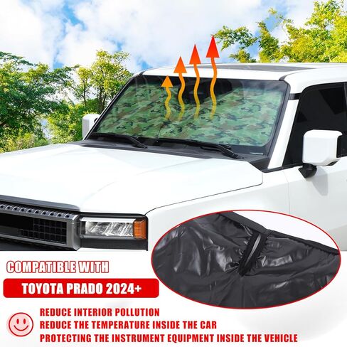 Windshield Sunshade Compatible with Toyota Land Cruiser 250 1958 Prado J250 LC250 2024 2025 Car Front Window Sun Shade, Foldable Reflective Sun Visor,Blocks UV Rays Sun Visor Protector (Style D) in Saudi Arabia