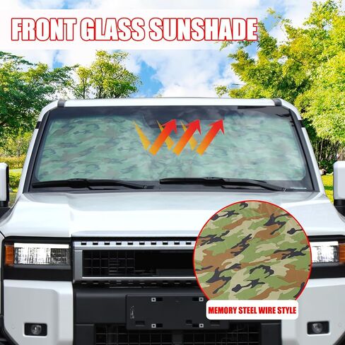 Windshield Sunshade Compatible with Toyota Land Cruiser 250 1958 Prado J250 LC250 2024 2025 Car Front Window Sun Shade, Foldable Reflective Sun Visor,Blocks UV Rays Sun Visor Protector (Style D) in Saudi Arabia