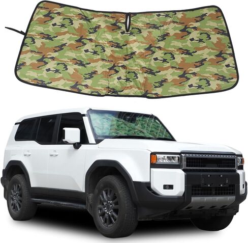 Windshield Sunshade Compatible with Toyota Land Cruiser 250 1958 Prado J250 LC250 2024 2025 Car Front Window Sun Shade, Foldable Reflective Sun Visor,Blocks UV Rays Sun Visor Protector (Style D) in Saudi Arabia