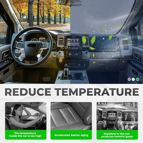 مظلة الزجاج الأمامي متوافقة مع 1992-2025 Ford E-150 E-250 E-350 E-450 Econoline Passenger/Cargo/Conversion Van Club Wagon وMotorhome XPE بلاستيك فضي (أمامي) in Saudi Arabia