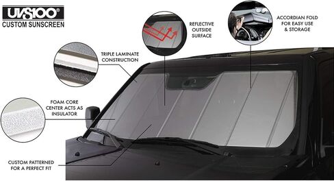 Covercraft UVS100 Custom Sunscreen | UV11772SV | Compatible with: 2022 Chevrolet Bolt EV | Silver in Saudi Arabia