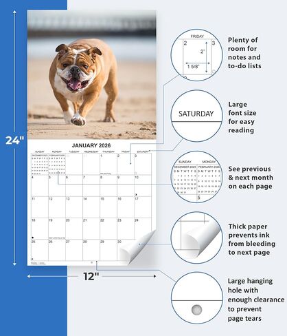 2026 Treat Time Monthly Wall Calendar | Funny Dogs Calendar September 2025 - December 2026 in Saudi Arabia