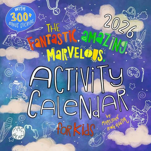 2026 12x12 Wall Calendar The Fantastic, Amazing, Marvelous Activity Calendar for Kids- Includes 300 Fun Stickers and Storage Pocket in Saudi Arabia