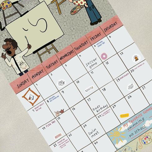 2026 12x12 Wall Calendar The Fantastic, Amazing, Marvelous Activity Calendar for Kids- Includes 300 Fun Stickers and Storage Pocket in Saudi Arabia