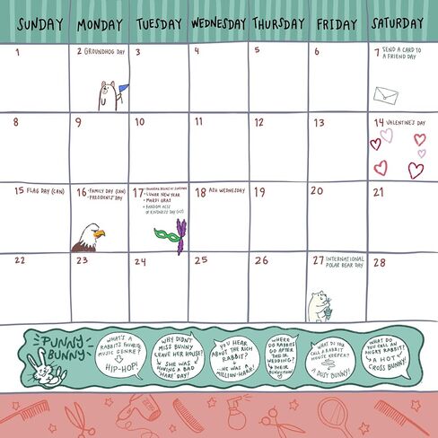 2026 12x12 Wall Calendar The Fantastic, Amazing, Marvelous Activity Calendar for Kids- Includes 300 Fun Stickers and Storage Pocket in Saudi Arabia
