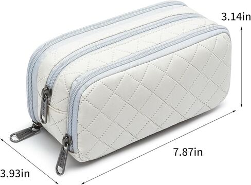 حافظة أقلام كبيرة من ديلا جاو، حقيبة أقلام رصاص ذات سعة كبيرة مع 3 أقسام، حقيبة أقلام مكتبية بسحاب، حافظة أقلام كبيرة للبالغين (بيج-03RH) in Kuwait