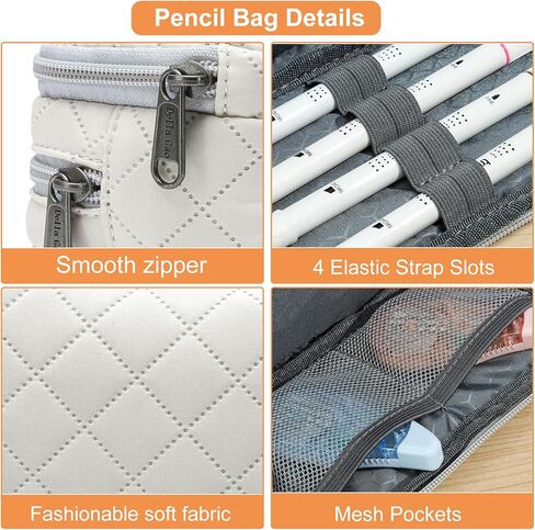حافظة أقلام كبيرة من ديلا جاو، حقيبة أقلام رصاص ذات سعة كبيرة مع 3 أقسام، حقيبة أقلام مكتبية بسحاب، حافظة أقلام كبيرة للبالغين (بيج-03RH) in Kuwait