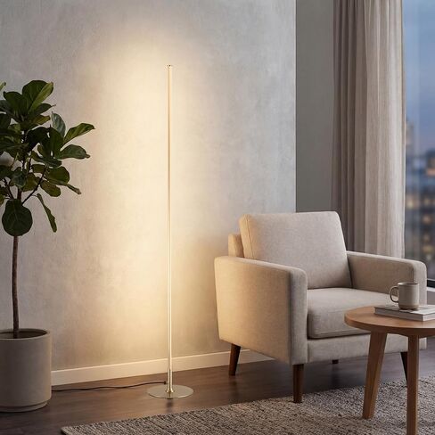 JONATHAN Y JYL7007A Iris 59.5" Integrated Dimmable LED Floor Lamp Modern Standing Lamp Contemporary for Bedrooms, Living Room, Office, Reading, Chrome in Saudi Arabia