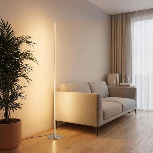 JONATHAN Y JYL7007A Iris 59.5" Integrated Dimmable LED Floor Lamp Modern Standing Lamp Contemporary for Bedrooms, Living Room, Office, Reading, Chrome in Saudi Arabia