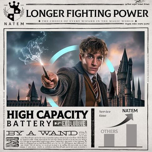 Light Up Wizard Wand, Rechargeable Lighting Witch Wands, Illuminating Magic Witches Staff Wand for Cosplay Accessories with Necklace for Halloween Birthday Party Gift（Smartness） in Kuwait