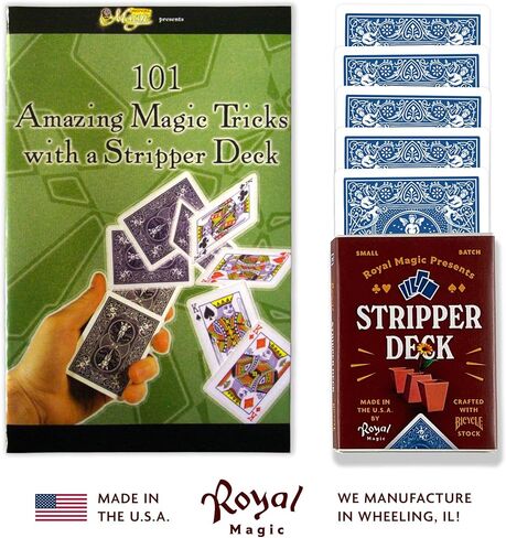 Stripper Deck Kit with Bicycle Playing Cards – Learn 125 Plus Magic Tricks Using Deck of Cards, Magic Cards & Professional Trick Routines for Beginners, Kids & Adults (Blue) in Saudi Arabia