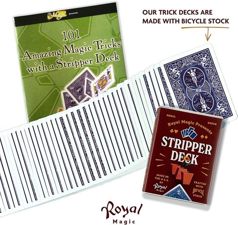 Stripper Deck Kit with Bicycle Playing Cards – Learn 125 Plus Magic Tricks Using Deck of Cards, Magic Cards & Professional Trick Routines for Beginners, Kids & Adults (Blue) in Saudi Arabia