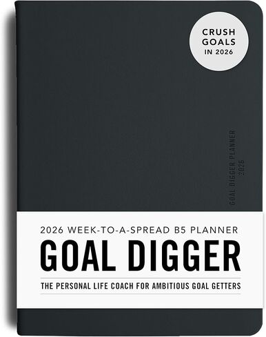 MI GOALS Goal Digger مخطط أسبوعي 2026 | مجلة مؤرخة للامتنان والتقدم وتتبع العادة | تخطيط التوزيع الأسبوعي، B5 (التقدم على الكمال) in Kuwait
