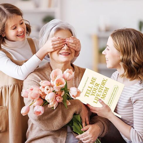مجلة Mom Tell Me Your Life Story الجلدية (غلاف مقوى) - تذكار إرث عائلي مع + 275 مطالبة لمشاركة كتاب قصة حياته وذكرياته، وعيد الأم، وهدية عيد الميلاد من الابنة والابن in Kuwait