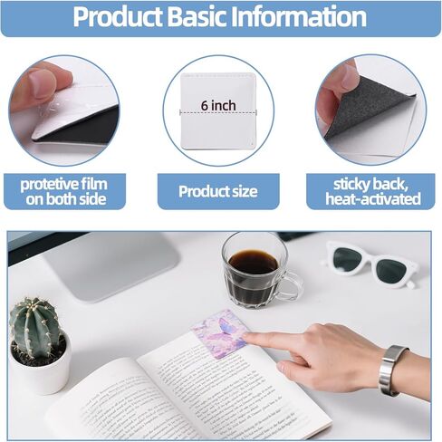 Sublimation Bookmark Blanks PU Leather Corner 20 PCS 2.3x2.3 Inch for Double-Side Heat Transfer in Kuwait