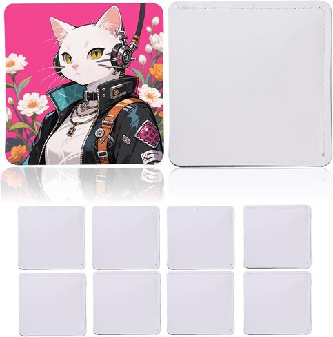 Sublimation Bookmark Blanks PU Leather Corner 20 PCS 2.3x2.3 Inch for Double-Side Heat Transfer in Kuwait