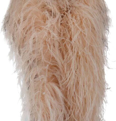 ECYC 39.37 inch Ostrich Feather Boas, 4 Ply Long Boas Costume Decoration Feather Boa for DIY Crafts Wedding Party Clothing Decoration,Champagne in Saudi Arabia