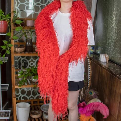 ECYC 39.37 inch Ostrich Feather Boas, 4 Ply Long Boas Costume Decoration Feather Boa for DIY Crafts Wedding Party Clothing Decoration,Champagne in Saudi Arabia